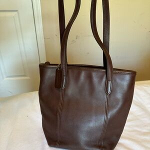 Vintage Coach Brown Leather Tote Bag